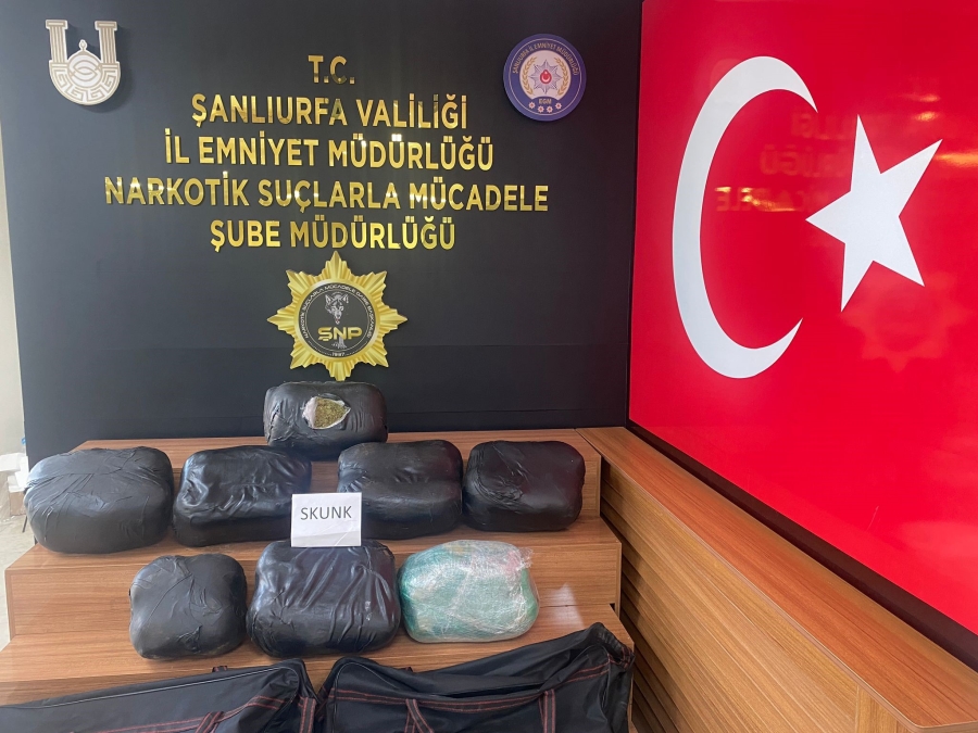 Şanlıurfa'da 32 kilogram skunk ele geçirildi: 2 gözaltı