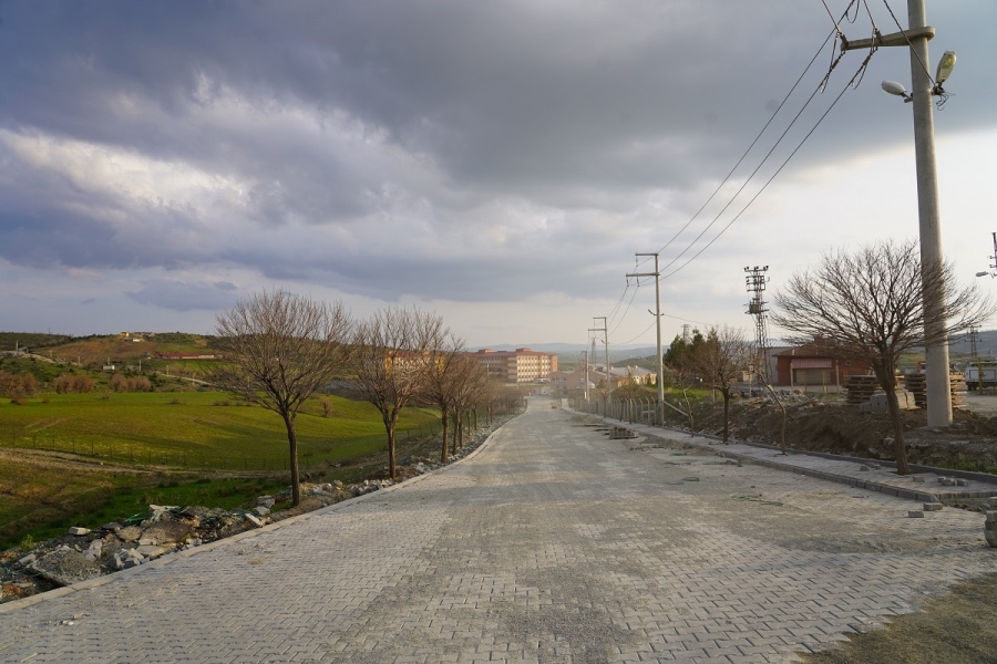 Kulp’un yeni asri mezarlık yolunda parke taşı döşeme çalışmaları tamamlandı