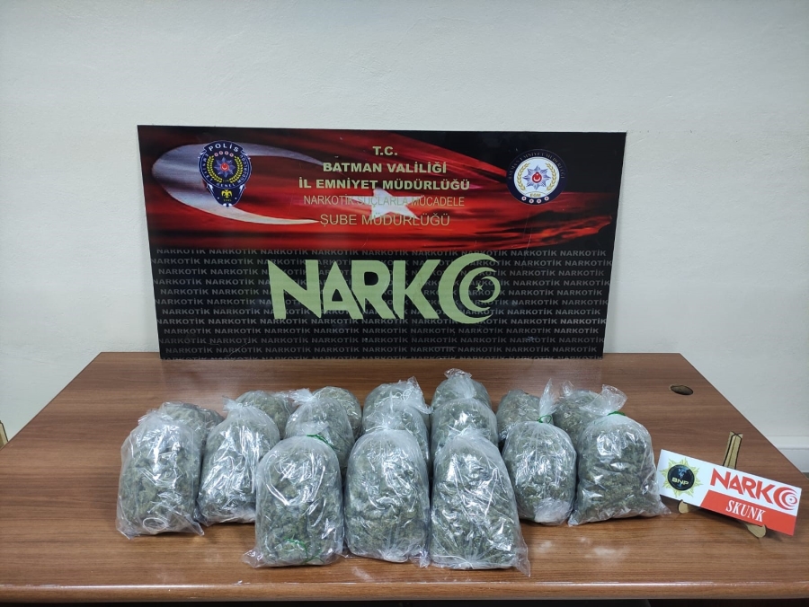 Batman’da 3 kilo 358 gram skunk ele geçirildi