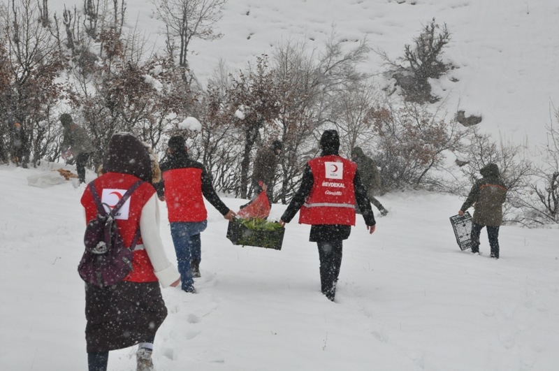 ŞIRNAK’TA YABANİ HAYVANLAR İÇİN DOĞAYA YEM BIRAKILDI