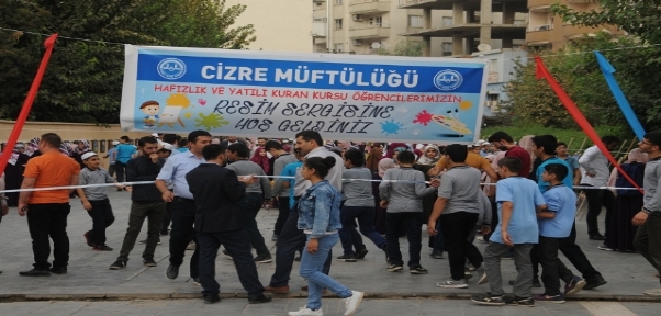 Cizre`de Kuran Kursu Öğrencilerinden Resim Sergisi