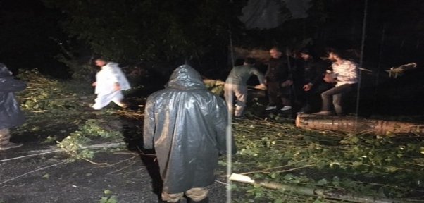 Beytüşşebap`ta Sağanak Yağış Ve Şiddetli Rüzgar Hayatı Felç Etti