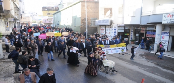 Cizre`de, Dünya Engelliler Günü`nde Farkındalık Yürüyüşü