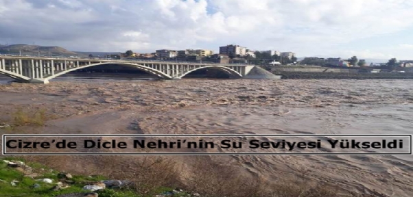 Cizre`de Dicle Nehri`nin Su Seviyesi Yükseldi