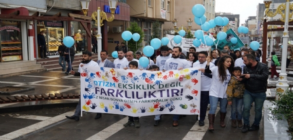 Silopi`de Otizme Dikkat Çekmek İçin Mavi Balon Uçurdular