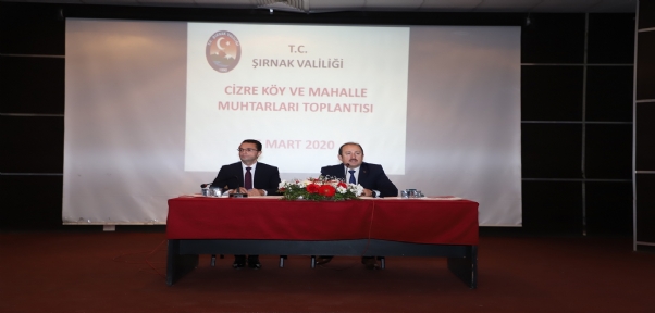 Vali Pehlivan Cizre`de Köy Ve Mahalle Muhtarları İle Toplantı Yaptı