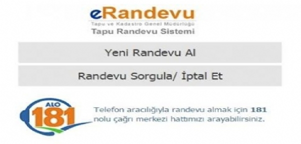 Tapu Kadastro`da Tüm Başvurular Alo 181 Veya Web-Tapu Üzerinden Yapılacak