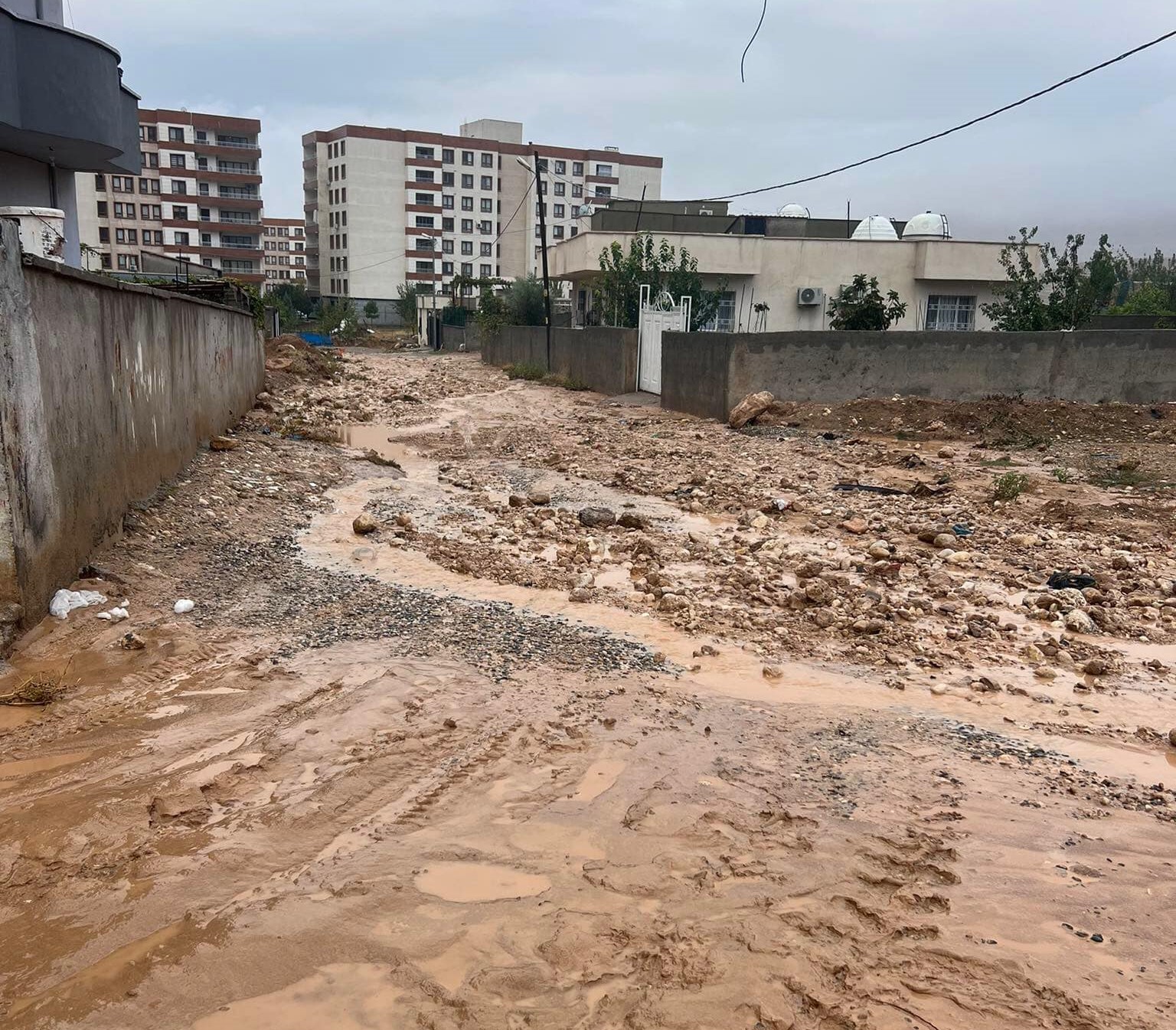 Cizre'de Cadde ve Sokaklar Çamur tarlasına döndü