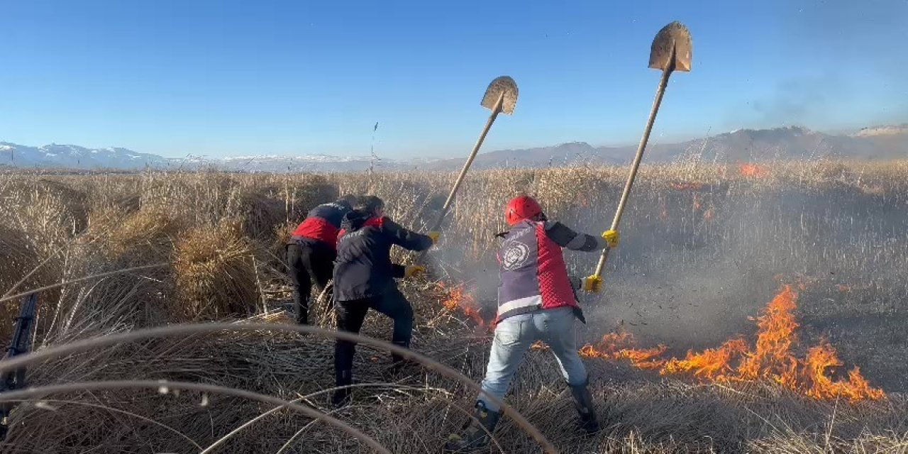 Yüksekova’da Nehil Sazlığı’nda korkutan yangın! Birçok kuş türü yaşıyordu