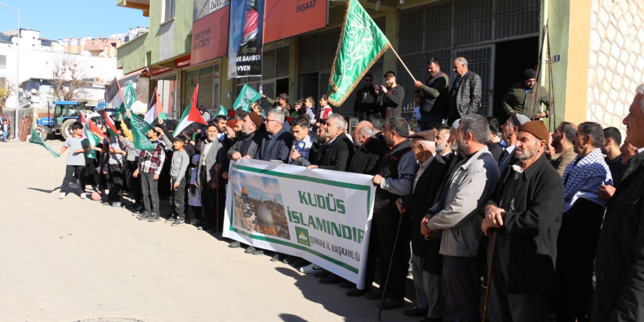 İsrail’in Gazze şeridine saldırıları 84’üncü gününde Şırnak'ta protesto edildi