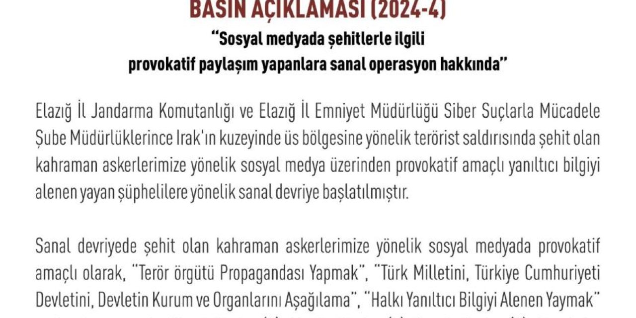 Şırnak dahil Elazığ merkezli soruşturma başlatıldı: 12 kişi gözaltına alındı