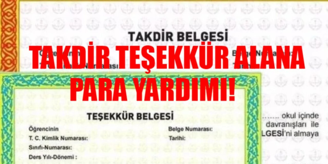 Takdir ve teşekkür alan öğrencilere karne ödülü