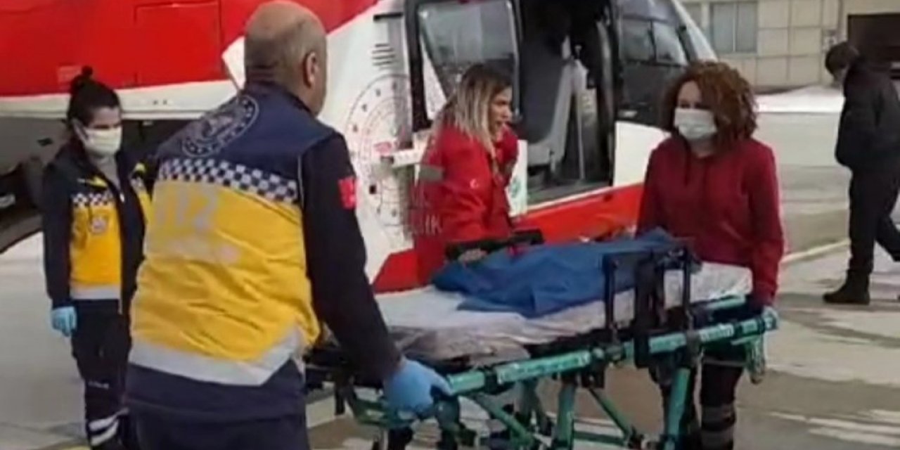 15'inci doğumunda ambulans helikopter yetişti imdadına