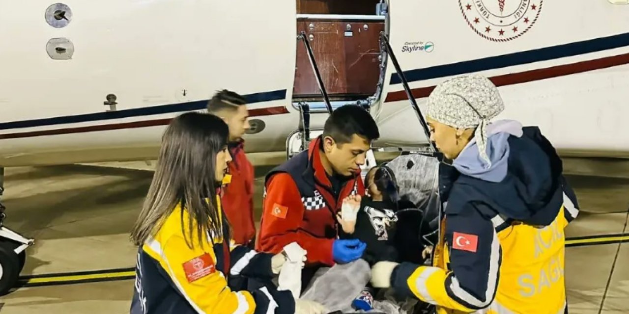Silopi’de 2 yaşındaki çocuğun imdadına  uçak ambulans yetişti