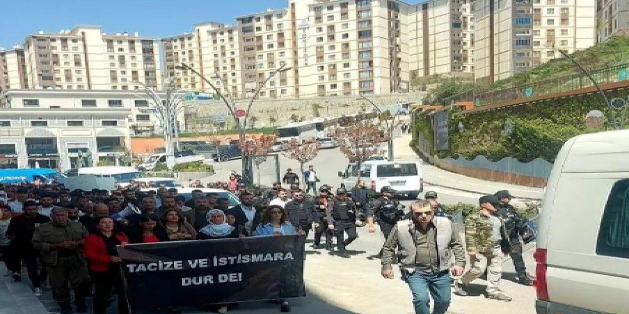 Şırnak'taki taciz olayına basın açıklaması ve yürüyüşle tepki