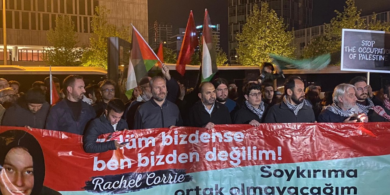 Filistin Dayanışma Platformu, İsrail'in Refah'ta başlattığı saldırıyı Ankara'da protesto etti
