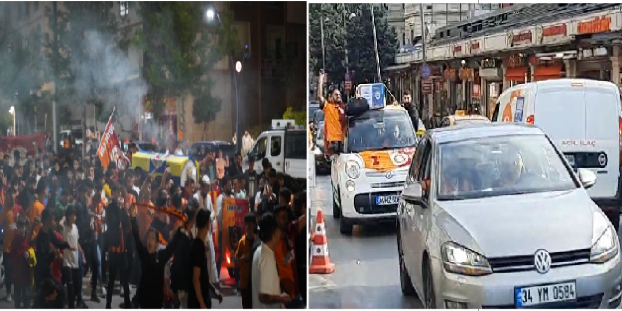 Galatasaray Taraftarları Şırnak'tan Sonra Taksim'de Fenerbahçe Tabutu Taşıdı