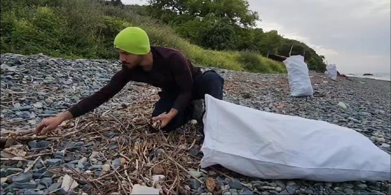 Sahilden Topladığı Odun Parçalarını Sanat Eserine Dönüştürüyor