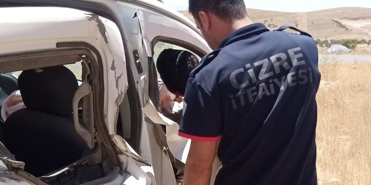 Cizre’de seyir halindeki TIR'a çarpan kamyonet sürücüsü yaralandı