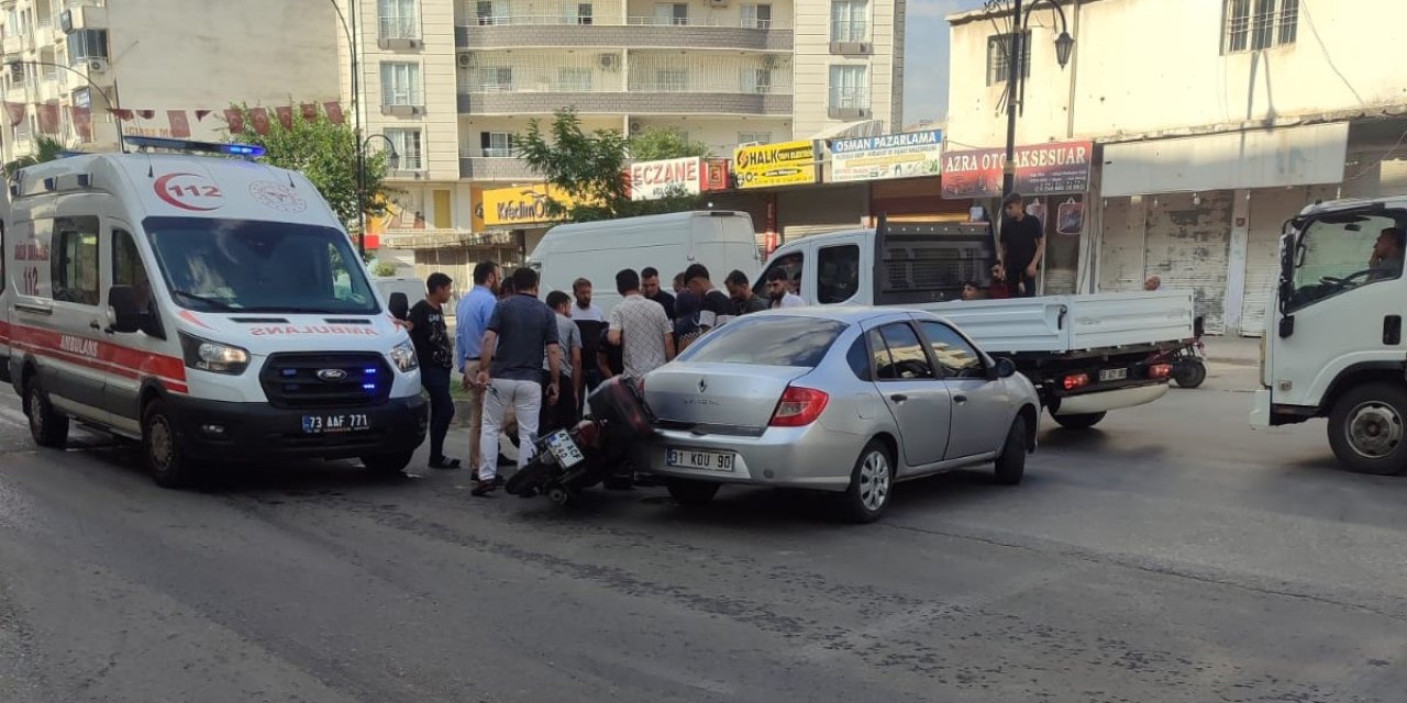 Cizre’de Otomobille çarpışan Motosiklet Sürücüsü yaralandı