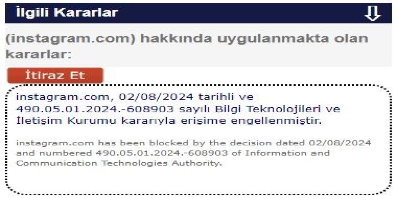 Instagram'a erişim engeli getirildi