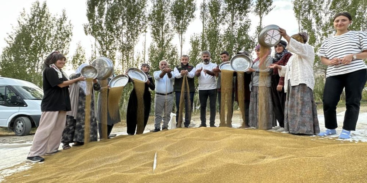 Hakkari’de Kadın Çiftçiler Geleneksel Yöntemlerle Yonca Tohumu Eleme Mesaisinde