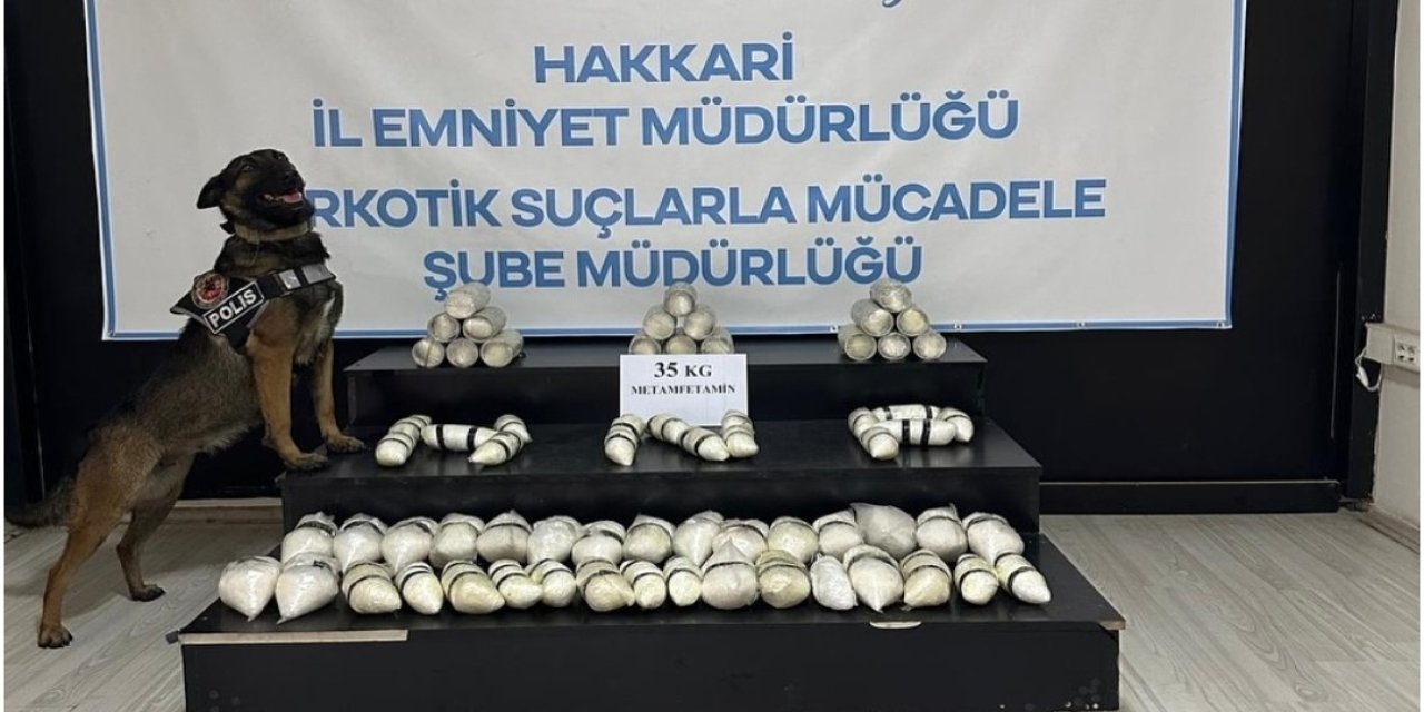 Hakkari'de 35 kilo metamfetamin ele geçirildi