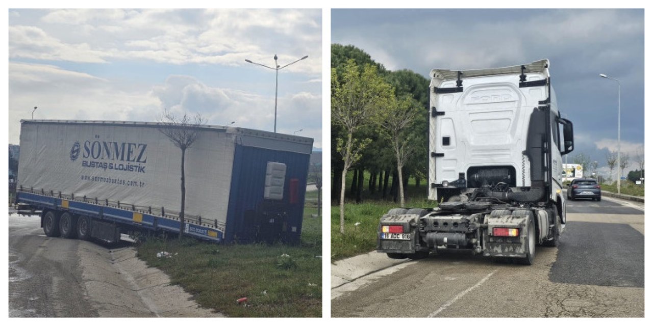 Seyir halindeki tırın dorsesi çıktı!