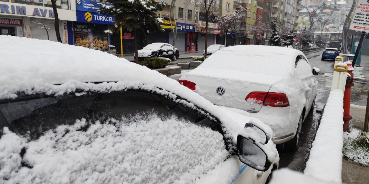 Hakkari’de Nisanda lapa lapa kar yağışı