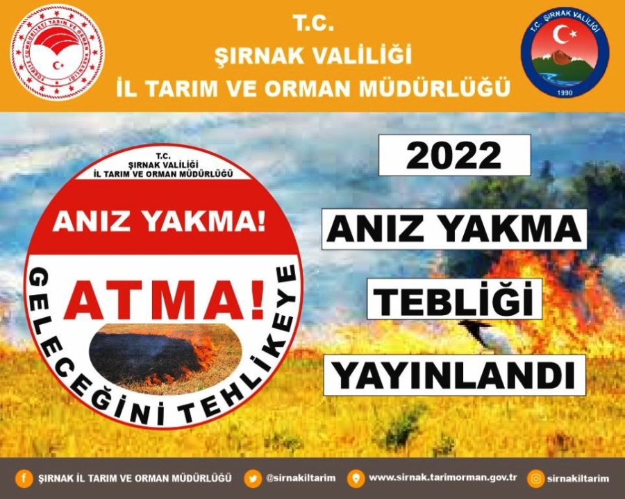 ANIZ YAKILMASINA KARŞI TEBLİĞ YAYIMLANDI