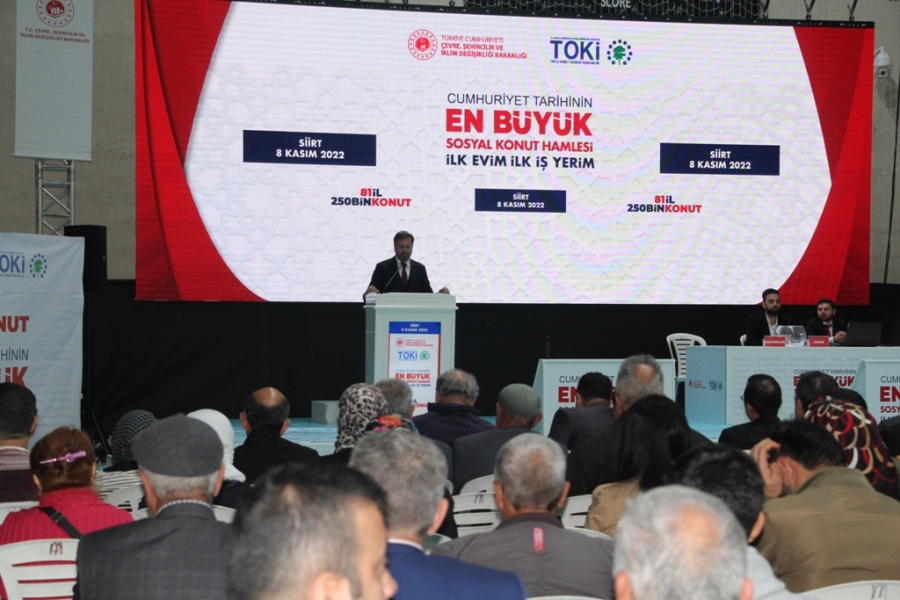 Siirt’te İlk Evim, İlk İş Yerim Projesinde TOKİ kura çekilişi gerçekleşti